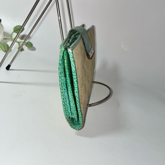 Gucci Tan and Green Continental Wallet - Picture 4 of 16